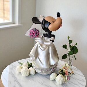 Disney Minnie Mouse Wedding Bride Bobble Head Figurine